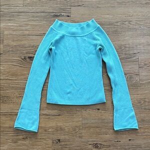 Takeout Turquoise Ribbed Sweater
